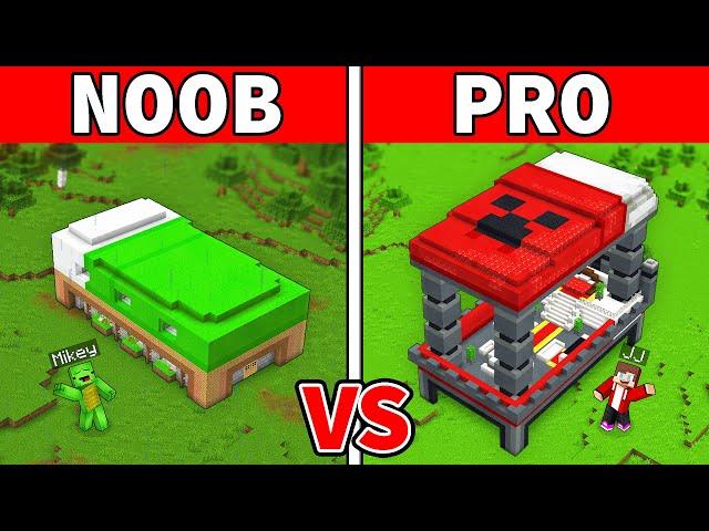 JJ and Mikey: NOOB vs PRO Bed Build Battle in Minecraft - Maizen