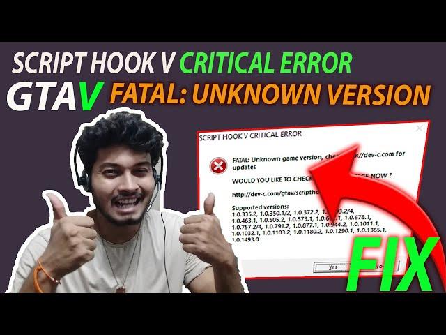 how to fix GTA5 SCRIPT HOOK V CRITICAL ERROR/fatal unknown game version error ll by borntoplaygames