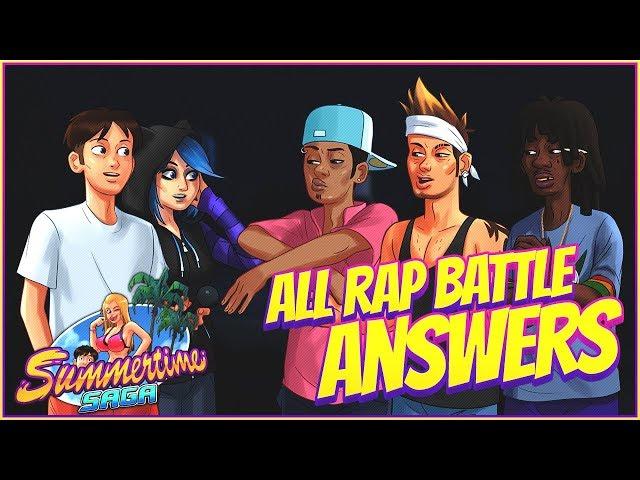 ALL RAP BATTLE ANSWERS! - Summertime Saga Walkthrough