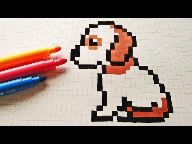 Handmade Pixel Art - How To Draw a Dog #pixelart