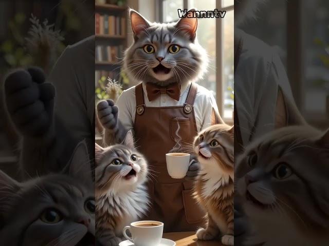 Coffee waiter  #animationai #cat #shortvideo #cutecat #funnycats #shorts #coffeecat