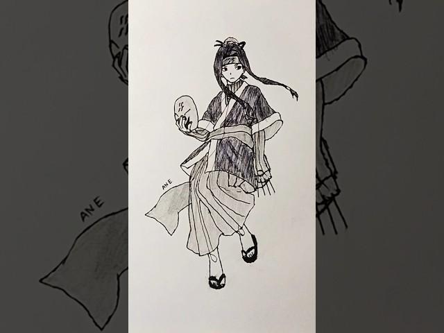 speed drawing stick man girl Haku drawing #shorts #art #drawing #anime #haku