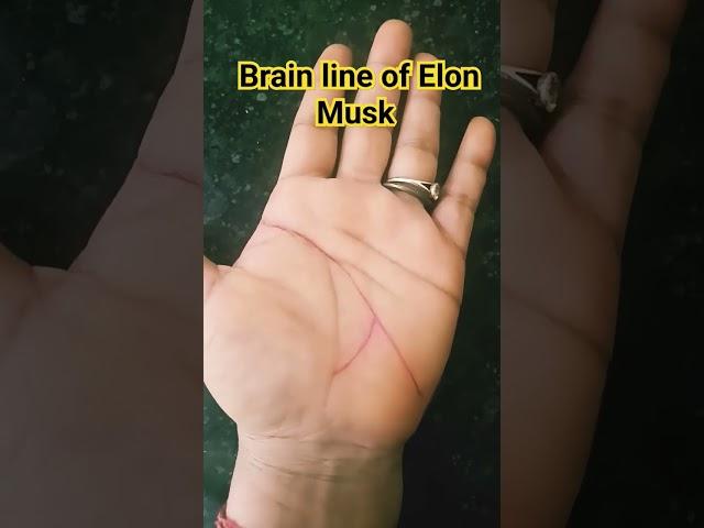 Brain line of Elon Musk signs in hand Dikki #palmistry #astrology