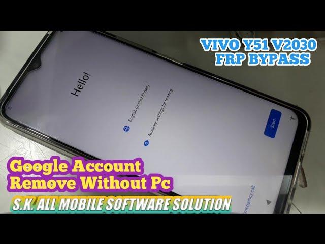 Vivo Y51 V2030 frp Bypass Google Account Remove Without PC 2021