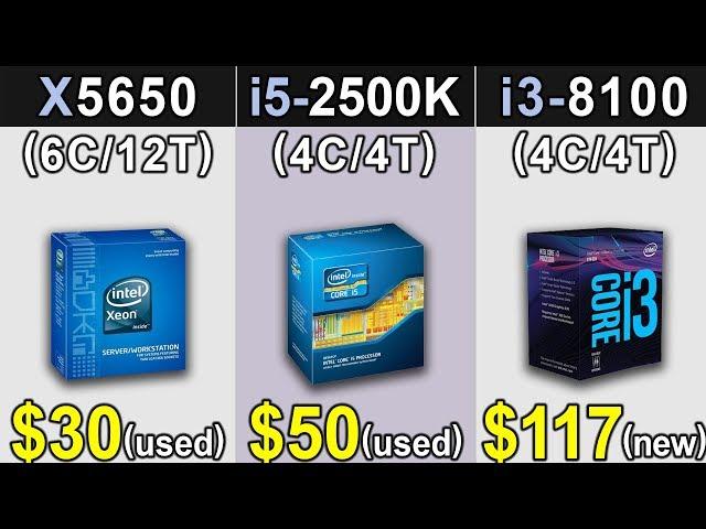 Xeon X5650 (4.0GHz) Vs. i5-2500K (4.5GHz) Vs. i3-8100 (3.6GHz) | New Games Benchmarks