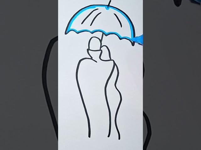 Quick drawing: under the umbrella  #drawing #art #youtubeshorts