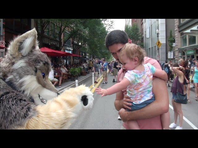 Anthrocon 2022 - Fursuiters Interacting with Kids