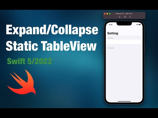 Static TableView Swift 5/ 2022