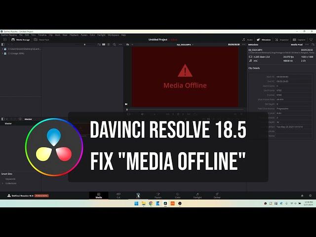 Fix "Media Offline" Warning for H.265 files in DaVinci Resolve!  [2023]