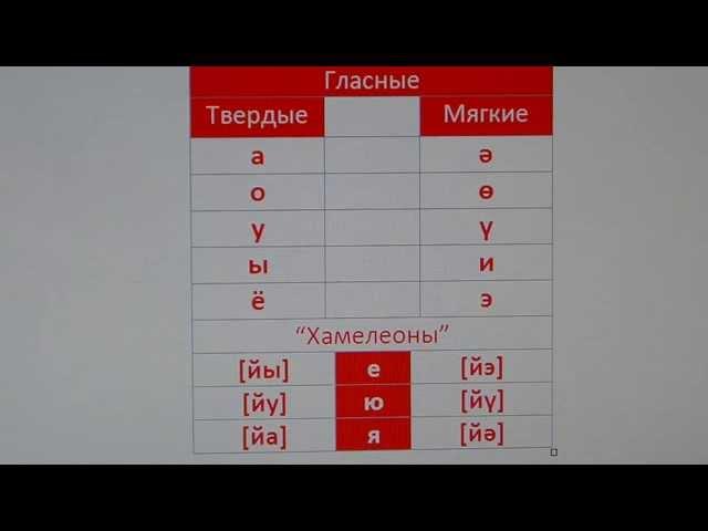 Татарский язык / гласные / твердые и мягкие слова