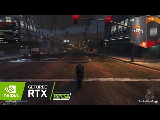 Ryzen 5 5600 x RTX 2060 Super - GTA V Online Benchmark (Driving)