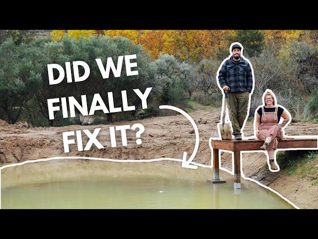 HOW WE FIXED THE MASSIVE LEAK IN OUR POND | It got MESSY