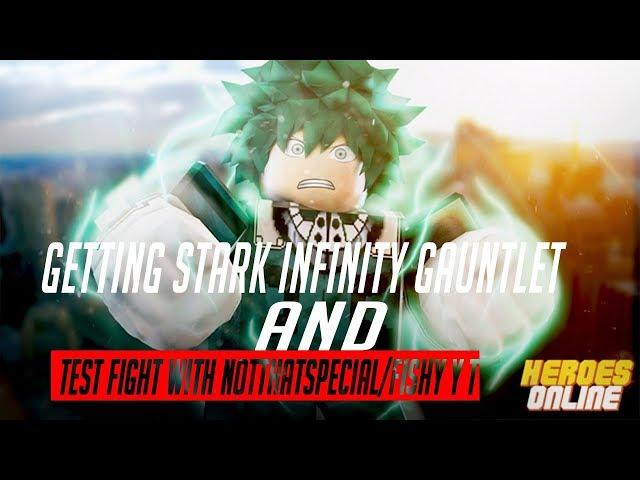 Getting Stark infinity Gauntlet (Feat Fishy yt)| Heroes Online | Roblox | Carthers1