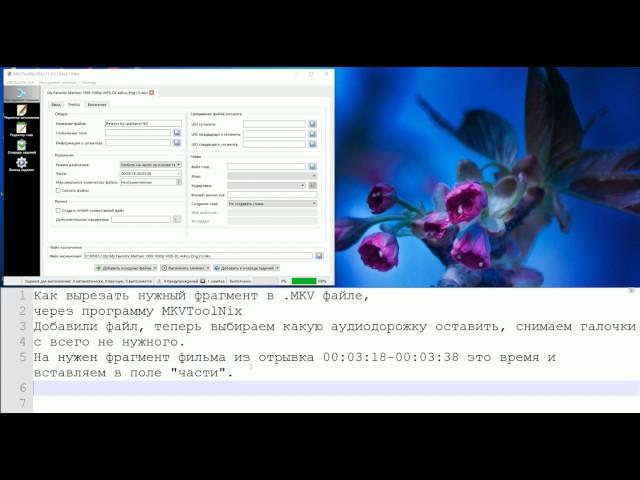 Как вырезать фрагмент MKV файла через MKVToolNix GUI