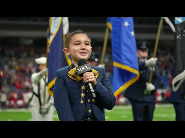 National Anthem - 8 year old  Mateo Lopez At XFL championship game