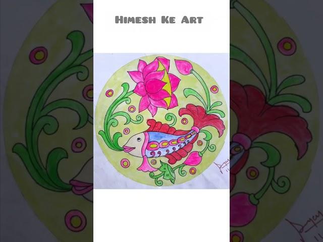 how to draw flower in circle #himesh ke art #shorts