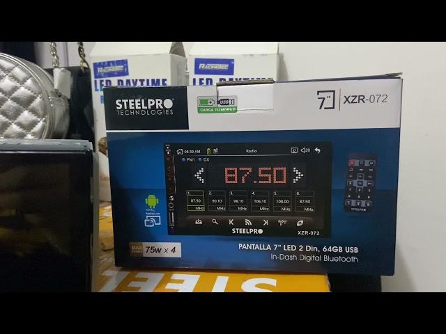 Estéreo de pantalla steelpro XZR-072 con logo de marca