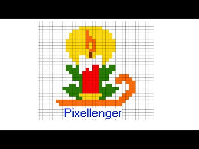 Christmas Candle How to Draw Pixel Art Icon