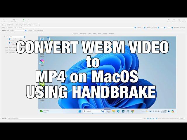 Convert webm video to mp4 on MacOS Using Handbrake