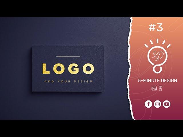 Gold foil logo mockup PSD Free Download