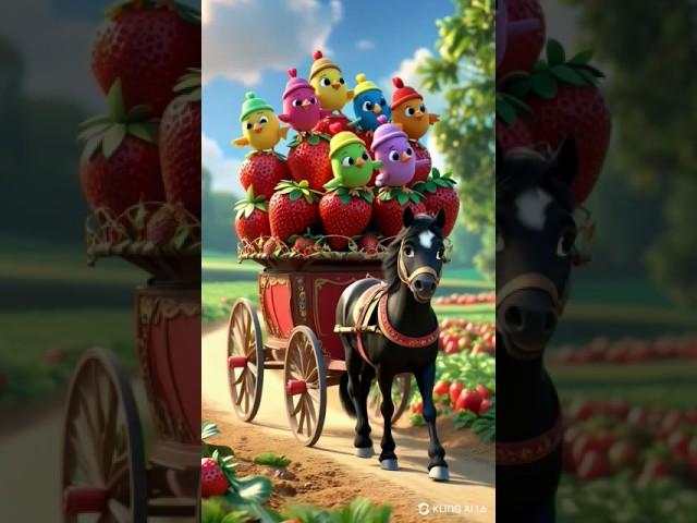 Dancing Chicks on a Strawberry Carriage Ride!  #shorts