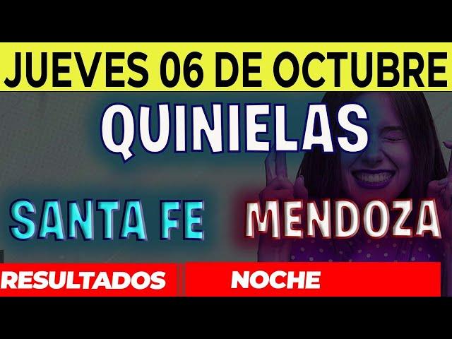 Resultados Quinielas Nocturna de Santa Fe y Mendoza, Jueves 6 de Octubre