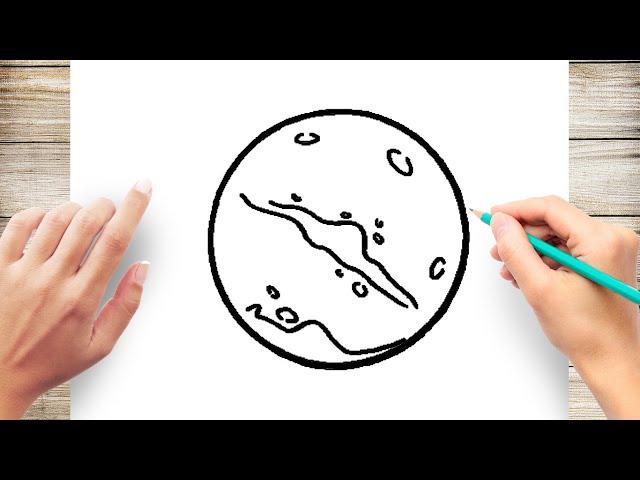 How to Draw Mars Step by Step