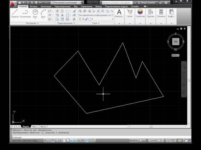 Как объединить линии в AutoCAD