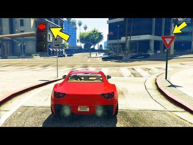 Соблюдаю ПДД в GTA 5.. вот что получилось!