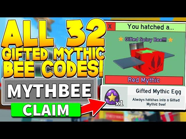 32 SECRET FREE GIFTED MYTHIC BEE EGG CODES IN BEE SWARM SIMULATOR! Roblox