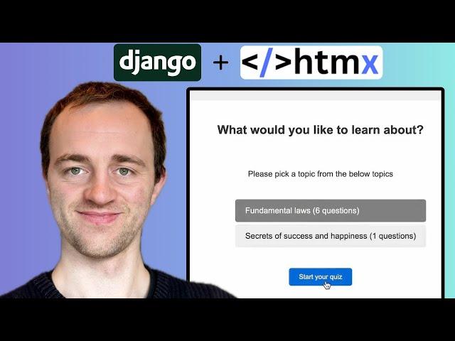 Create a quiz app with HTMX and Django in 8 mins ️