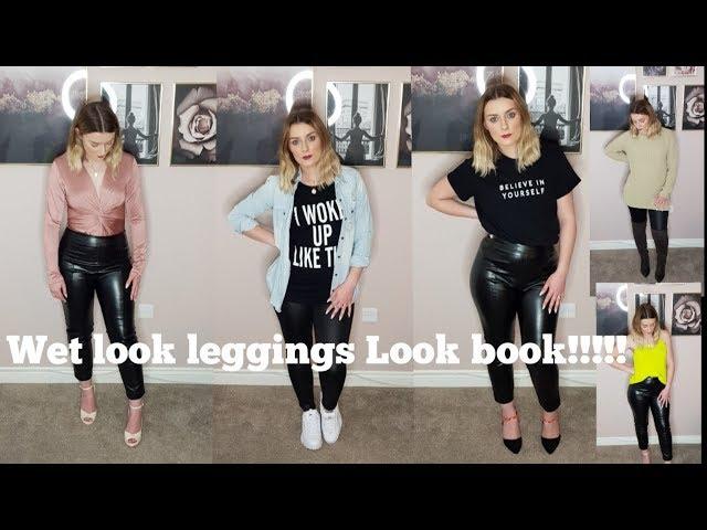 LOOKBOOK// WETLOOK LEGGINGS | FAUX LEATHER TROUSERS | HOW I STYLE THEM | GLAM OUTFIT IDEAS | TRY ON