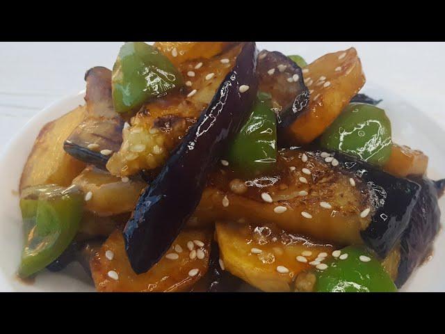 БАКЛАЖАНЫ с КАРТОФЕЛЕМ и СЛАДКИМ ПЕРЦЕМ по-китайскиEggplant potato recipe