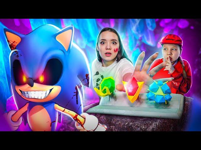 We caught Sonic.exe with Chaos Emeralds! Sonic.exe in real life!