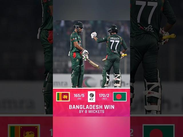 BANGLADESH WIN BY 8 WICKETS#slvsban#banvssl##t20league#t20#t20cricket#winner#srilankacricket#icc#gt