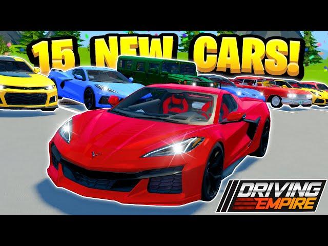 15 NEW Cars & Update In Driving Empire!