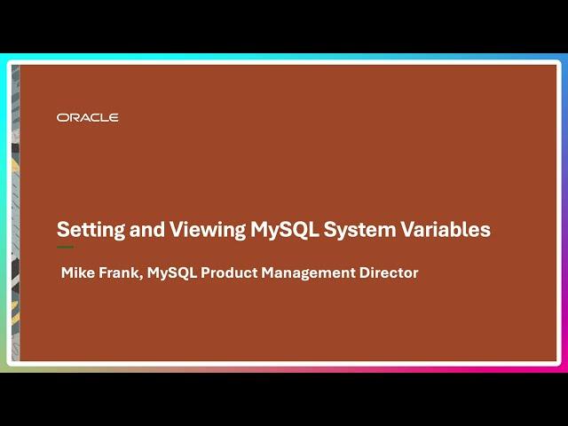 Setting and Viewing MySQL System Variables