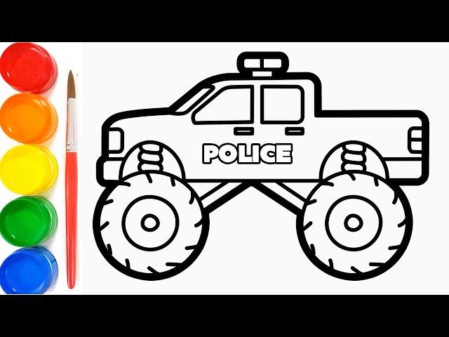 How to Draw Police Monster Car