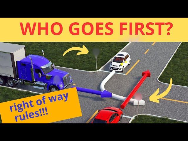 99% Are Wrong On This Task. WHO GOES FIRST? USA Driving Tests and Road Rules