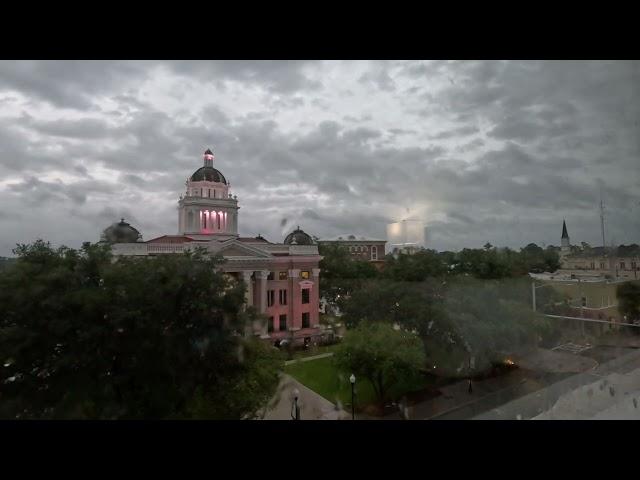 Timelapse drone video of Hurricane Helene passing through Valdosta, Georgia