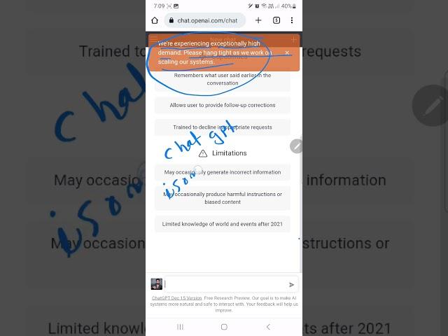 Chat GPT is high on deman server not working. #chatgpt