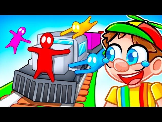 10 Friends on 1 TRAIN… (GANG BEASTS)