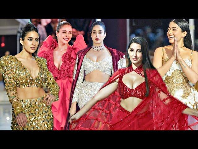 Actresses Ramp Walk At Jio World Plaza Launch | Nora Fatehi, Shehnaaz Gill, Rashmika, Jhanvi & Sara