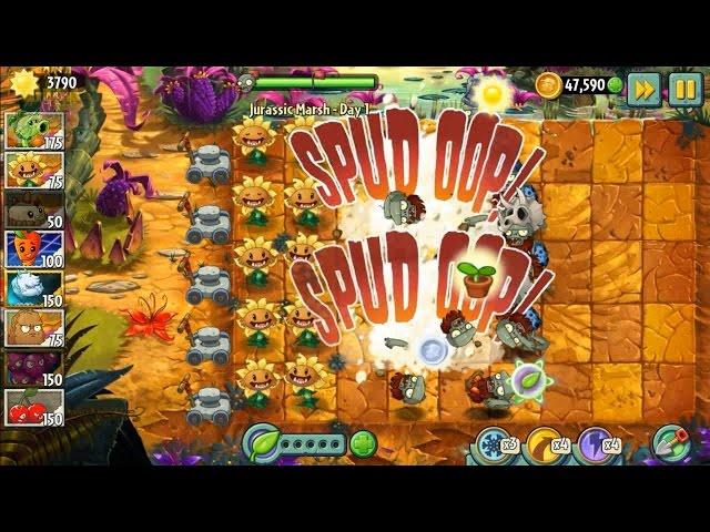 Plants vs Zombies 2 - Primal Potato Mine in Action