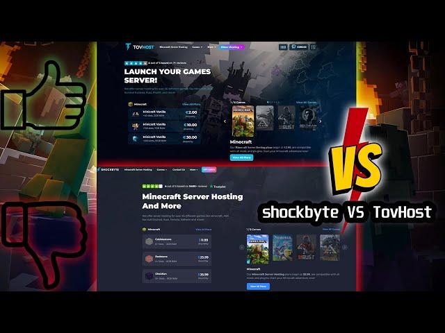 TovHost VS shockbyte Compare prices Minecraft and RUST hosting