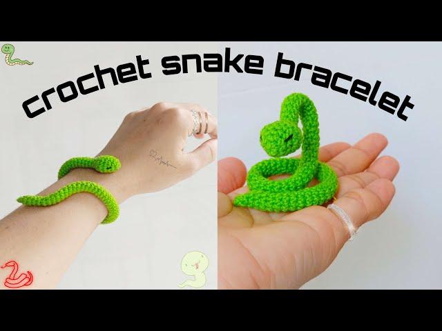 Crochet snake amigurumi | Snake bracelet crochet tutorial | Móc con rắn làm vòng tay