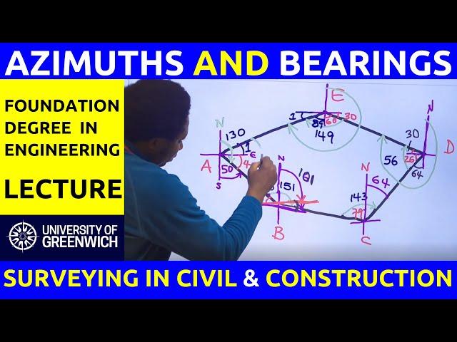 Azimuths and Bearings Traverse Surveying: A Complete Solved Land Problem in Civil & Construction