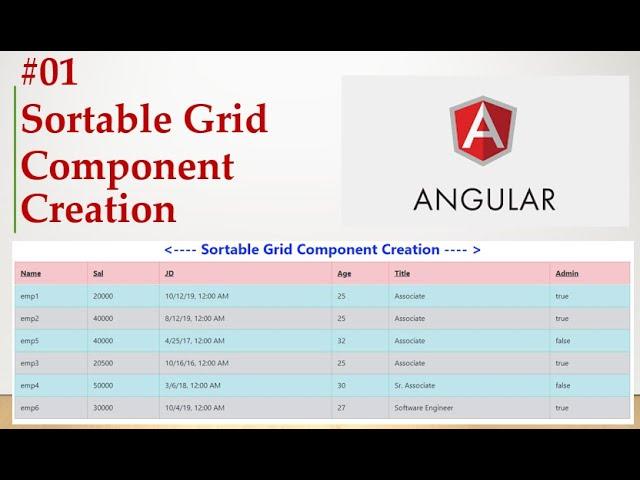 How to Create Sortable Grid Component in Angular? - 01 | Reusable table sort component