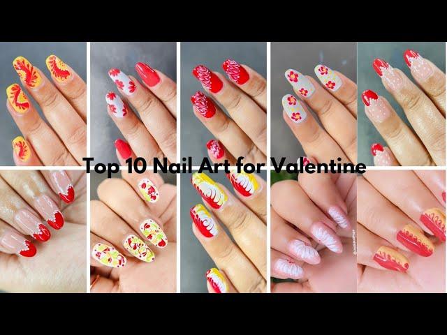 Top 10 Quick & Easy Nail Art for Valentine's day || Valentine's Day Special Nail Art Without Tools