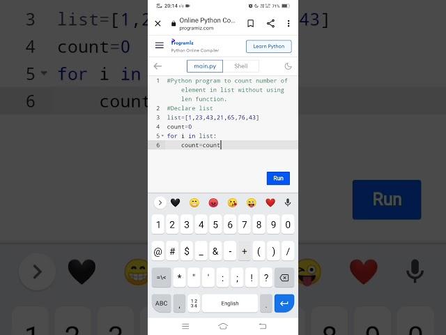 Python program to count number of element in list without using len function.|#pythonprogram #list